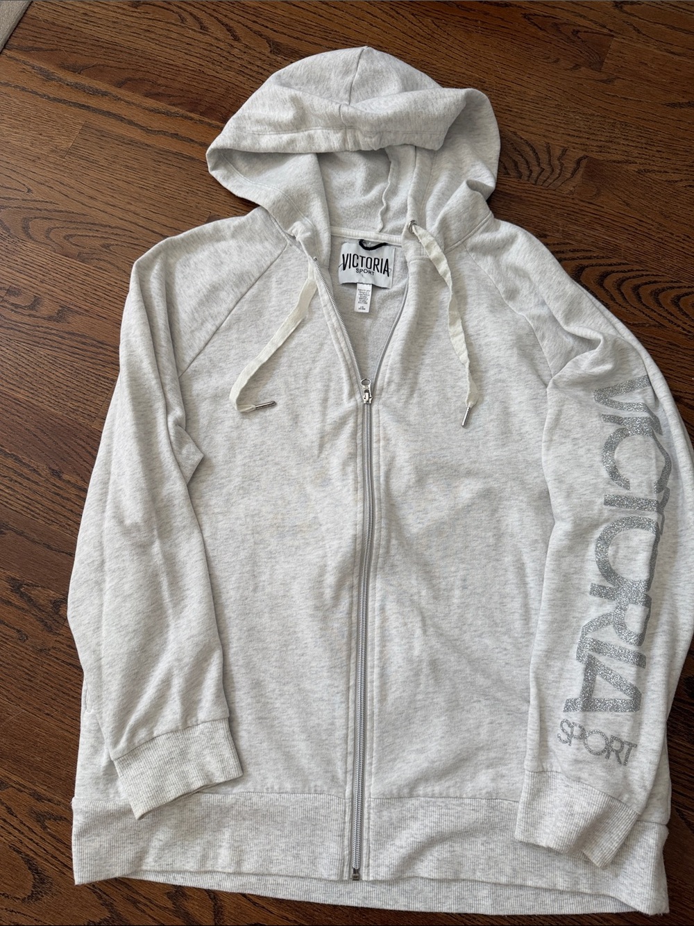 Victoria’s Secret Sport Light Gray Zip-Up Hoodie Jacket sz large